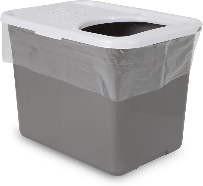 Petmate TOP ENTRY LITTER PAN LINERS Dark Grey 8 Count (Pack of 1)