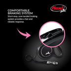FLEXI® Classic XS Cord Retractable Dog Leash, 3-Finger Grip, 10 ft - Black | German engineered, Pocket-Size original flexi leash, durable quality for dogs up to 18 lbs, tangle-free,reliable brake system