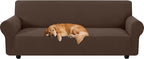 XINEAGE Stretch 4 Seater Slipcover, Non-Slip Pet Couch Cover,Light Coffee | Washable Furniture Protector, Elastic Bottom, Dogs & Cats Friendly, Scratch-resistant, Fast Setup, High Elasticity