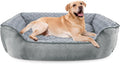 JOEJOY Rectangle Dog Bed for Large Medium Small Dogs - Washable Orthopedic Sofa Bed, Soft Breathable Puppy & Pet Cuddler, Durable Calming Dog Bed with Anti-Slip Bottom, Multiple Sizes, Grey