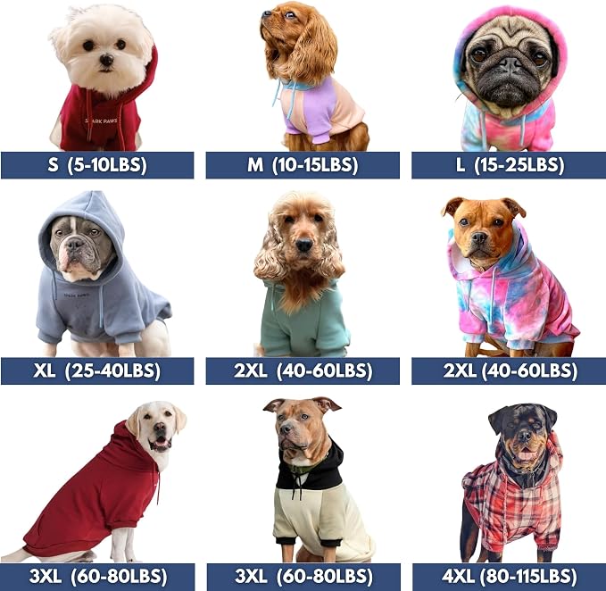 Spark Paws Dog Hoodie – Premium Dog Sweater for Small, Medium, and Large Dogs | Warm Outfits for French Bulldogs, Pitbull, Puppy, Winter Jacket Alternative - Slate Blue - XL
