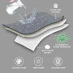 Dog Blankets for Small Dogs - Waterproof Cat Blanket Washable - Sherpa Fleece Puppy Blanket, Soft Plush Reversible Throw Protector for Bed Couch Car Sofa, 40"X50", Grey
