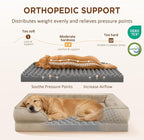 Comfort Expression Orthopedic Dog Bed for Medium Size Dog with Bolster | Waterproof Dog Couch Bed with Washable Cover & Non-Slip Bottom, Supportive Egg Crate Foam Medium Pet Bed, 30x20 Inch