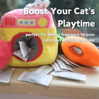 CECE PAW 12 Pack Natural Catnip Pouches for Cat Toys, Non-Woven Fabric Cat nip Refills, Gift Packaging with Catnip Tea Bags and Feather Whale Toy