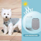 KYEESE 2Pack Dog Shirt, Lightweight Sun Protection Sleeveless Dog T Shirts for Small Dogs Boy, Breathable Pet Reflective Tank Top Summer Dogs Clothes for Outdoor Walking, Grey+Sky Blue, M