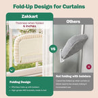 Zakkart Mellow Foldable Cat Window Perch, Upgraded Suction Cups (Brown, M) | Curtain-Friendly, Dual-Fabric Striped Machine Washable Bed, Heavy Duty ABS & Metal Frame, Hold up to 40 lbs., 22.8"W x 15.5"D