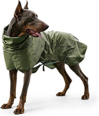 Skmeditec Dog Raincoat with Hood, Waterproof Puppy Rain Coat, Windproof Breathable Jacket with Mesh Lining, Outdoor Hiking Shell Coat for Extra Large Sized Dogs (Green, 3XL)