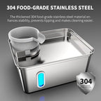 8L/270oz Stainless Steel Large Dog Water Fountain Dispenser Bowl | Premium stainless steel filtered dog water bowl and quiet large dog fountain. Visible water level window, great for cats.