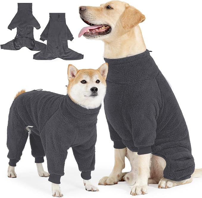 Fleece Dog Sweater for Small Medium Large Dog for Run Walk Sleep Winter Jacket & Windproof Clothes Coat XS Grey