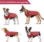 Kuoser Warm Dog Coat, Waterproof Dog Jacket for Extra Large Dogs | Adjustable Durable XXL Doggie Winter Coat Reversible Puppy Cold Weather Apparel from Small to Large Breed, Bright Red 2XL