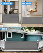 Retractable Baby Gate for Stairs – 33” Height, Expands up to 118” Width – Safety Gate for Infants, Toddlers, Dogs & Pets – Easy Install, Secure Closure, Gray Mesh Design for Indoor & Outdoor Use