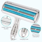 Pet Hair Remover Bundle, Reusable Lint Roller & Pet Hair Remover for Laundry Cat & Dog Fur Remover Set for Laundry Couch, Carpet Bedding & Clothes (Blue)
