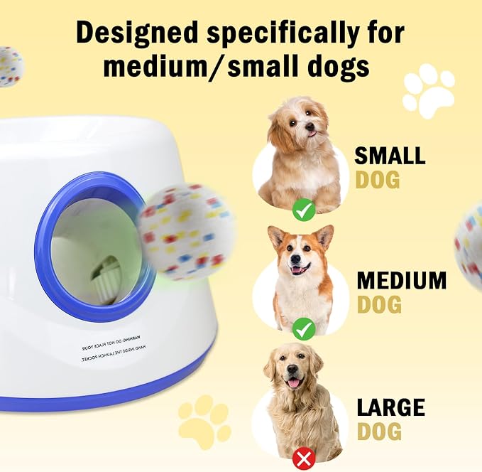 6 Pack Dog Balls, Specially Designed for Dogs that Like to chew, 2.2inch Stain-Resistant/Easy-Clean White Balls, Perfect for 2.2 Inch Automatic Dog Ball Launcher (ETPU Material)