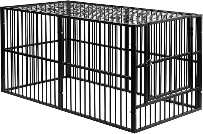 Dog Playpen 32" Height Roof | 25mm Steel Tubes, 40.8 lbs sturdy frame, rubber non-slip feet, indoor outdoor, Small Medium Dogs