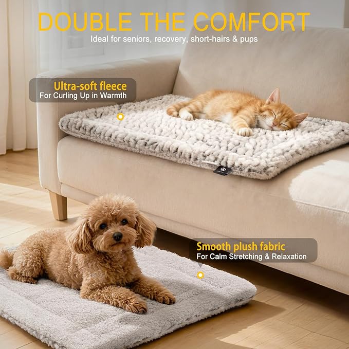 Self Heating Cat Pad Self Warming Bed 27.5" x 18.5" Thermal Heated Cat Mat Extra Warm Pet Mat for Outdoor and Indoor Large Kittens Small Puppy Pets