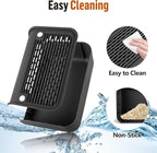 Cat Step for Litter Box, Litter Box Ramp with Filter Function, Black | Cat Litter Box Step for Kitten & Elderly Cats, Washable Double Layer Litter Catcher, Non-Slip Litter Catcher, Easy to Clean