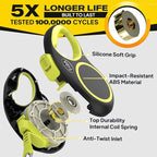 Fida Retractable Dog Leash, Reflective 16ft Heavy Duty Pet Walking Leash for Medium/Large Dog up to 110 lbs, Tangle Free. One-Hand Brake (Large, Neon Yellow)