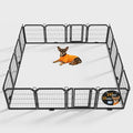 Dog Playpen Indoor 24 Inch 16 Panels Pet Pen with Door & Stakes Portable Exercise Puppy Playpens Metal Dogs Fence Outdoor for Yard RV Camping Training Trips Small Dogs Foldable Expandable