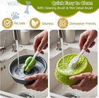 Dog Slow Feeder Lick Bowl with Rolling Ball for Liquid Treats,2-in-1(Green) | Anti-Slip Silicone Dog Licking Bowl for Bone Broth with Suction Cup, Enrichment Lick Sphere Toy for Large Medium Dogs Cats