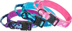 Hotsky Tactical Dog Collar, Adjustable Military Training Nylon Airtag Collar with Handle and Heavy Duty Metal Buckle for Medium Large Dogs, with Airtag Holder and Two Patches（Blue Camo,XL）