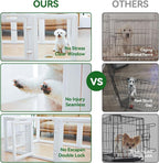 EVERFRONT Clear Acrylic Dog Playpen - Clear Dog Play Pen - Easy Assemble Acrylic Dog Playpen - Puppy Playpen, Cat Playpen, Small Animal Playpen, Dog Play Pen Indoors(30", 12-Pack 2-Room)