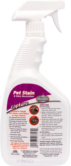 Capture Pet Stain & Odor Remover - Enzyme Pet Odor Eliminator - 32oz Spray | Carpet Stain Remover for Cats & Dog Pee Smell, Cat Urine Destroyer, Carpet Cleaner Spray