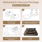 EHEYCIGA Orthopedic Dog Beds Large Sized Dog, Waterproof Washable Pet Bed | Non-Slip Bottom and Egg-Crate Memory Foam XL Dog Couch Bed with Washable Removable Cover, Brown, 41Inch