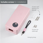 SVD.PET Dog Poop Bag Dispenser (Pink, Dispenser only) | Outdoor or Indoor Pet Waste Bag Dispenser Station, Wall Mount or Hanging with Strap, Easy to Refill Magnetic Cover