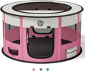 Dog Playpen for Puppies and Cats: Foldable Pet Pen with Dual Doors | Two Zippered Doors, 360° Mesh Windows, Removable Breathable Top, Spacious Interior