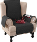 Turquoize 100% Waterproof Wing Chair Cover Wing Armchair Slipcovers Chair Couch Protector Triple Non-Slip Sofa Slipcover for Wing Chair Furniture Protector for Pets, Kids,Dog (Wing Chair, Black)