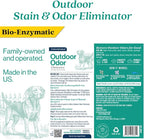 Eco Strong Outdoor Odor Eliminator Outside Dog Urine Enzyme Cleaner Powerful Pet, Cat, Animal Scent Deodorizer | Professional Strength for Yard, Turf, Kennels, Patios, Decks (128 OZ)