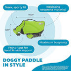 Outward Hound Dawson Swim Green Dog Life Jacket, Small
