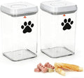 2pack Airtight Dog Treat Jars |1.5L/1.6QT POP Dog Cat Food Container with Lids, Clear Dog Cat Treat Canister, Pet Kibble Dog Cookie Jar-Keep Food Fresh Crispy-BPA free