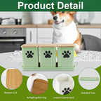 Set of 3 Metal Dog Treat Jars,60oz Airtight Dog Treat Container with Bamboo Lids,Cat Treat Canister,Puppy Cookie Container for Kitchen Counter,Coated Galvanized Steel-Green