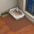 HCY&WLD Cat Litter Mat, Double Layer Cat Litter Box Mat (30x22 Inch, Brown) | Waterproof Urine-Proof Non-Slip Litter Trapping Mat, Soft on Kitty Paws, Scratch-Resistant, Scatter Control, Easy to Clean