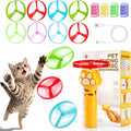 BABORUI Cat Toy Disc Launcher, Rechargeable Interactive Cat Fetch Toy Launcher with 8 Flying Discs, Flying Enrichment Toys for Indoor Bored Kittens & Adult Cats (Yellow)