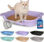 KittyGoHere Senior Cat Litter Box, Large with Jumbo Scoop, Storybook Lavendar