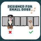 Semiocthome Bamboo Dog Gates for The House Extra Wide, 6-Panel Freestanding Pet Gates with 4PCS Metal Stands for Doorways and Stairs, 24“H Foldable Dog Fences Indoor, Expands Up to 110" (W) Espresso