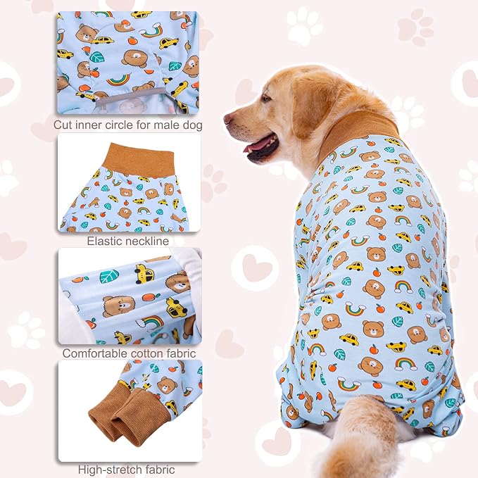 Dog Recovery Suit After Surgery Female Male, Medium Large Dog Neuter Shirt Cone Alternatives Prevent Licking Surgical Onesies (Brea, XL)