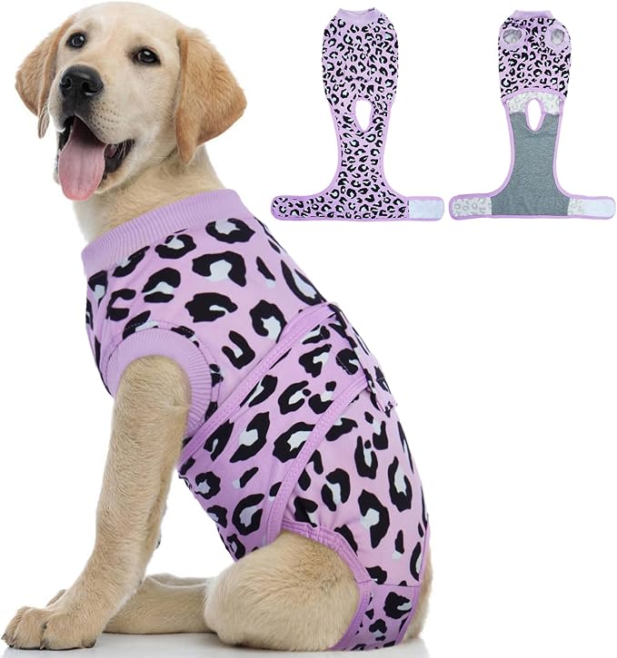 Kuoser Dog Recovery Suit After Surgery, Spay Neuter Surgical Suit for Dogs | Post Surgery Anti-Licking Dog Onesie Protects Wounds and Incisions, E-Collar & Cone Alternative Bodysuit for Female Male Dogs