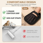 Upgraded Pet Hair Removal Gloves - Electrostatic Grooming Five-Finger Reusable Fur Remover with Snug Elastic Wrist for Dogs and Cats, Magic Brush Pet Needs for Furniture Couch Carpet Clothes Car Seats