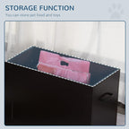 PawHut Raised Pet Feeding Storage Station for Large Dogs, Coffee | with2 Stainless Steel Bowls Base for Other Large Pets