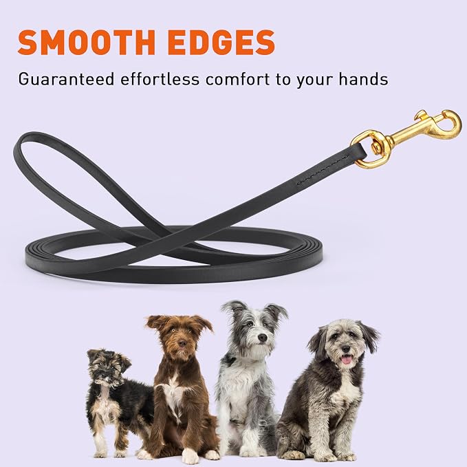 Viper Biothane K9 Working Dog Leash Waterproof Lead for Tracking Training Schutzhund Odor-Proof Long Line with Solid Brass Snap for Puppy Medium and Large Dogs, 15ft Black