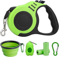 PETIMP Retractable Dog Leash Lightweight 16FT Leash Set | with Folding Bowl,Dispenser,waste Bags, for Small Medium Dogs(Green)