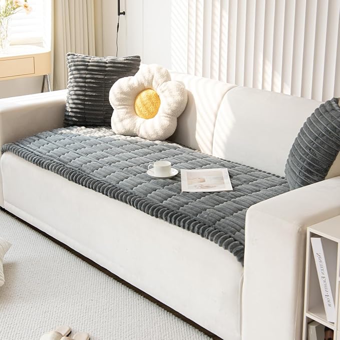 Mitid Sofa Cover Fuzzy Couch Cover for Pet, Couch Covers for Dogs Pets Mat | Washable Non-Slip Sofa Slipcover Cushion Protector Pets Friendly Mat, Dog Couch Cover, Square Couch Covers for Dogs Non Skid