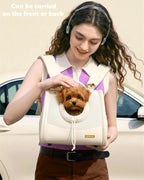 Small Dog Cat Chest Carrier Backpack,Adjustable Ventilated Front Facing Backpack Carrier for Small Dogs Cats Puppy,Airline Approved Lightweight Doggy Backpack for Travel Hiking Outdoor