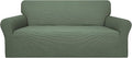 Easy-Going 100% Waterproof Couch Cover, 3 Cushion Oversized Sofa Cover | Leakproof Sofa Slipcover, Stretch Jacquard Furniture Protector Against Stain Spill from Kids, Pets, Dog, Grayish Green