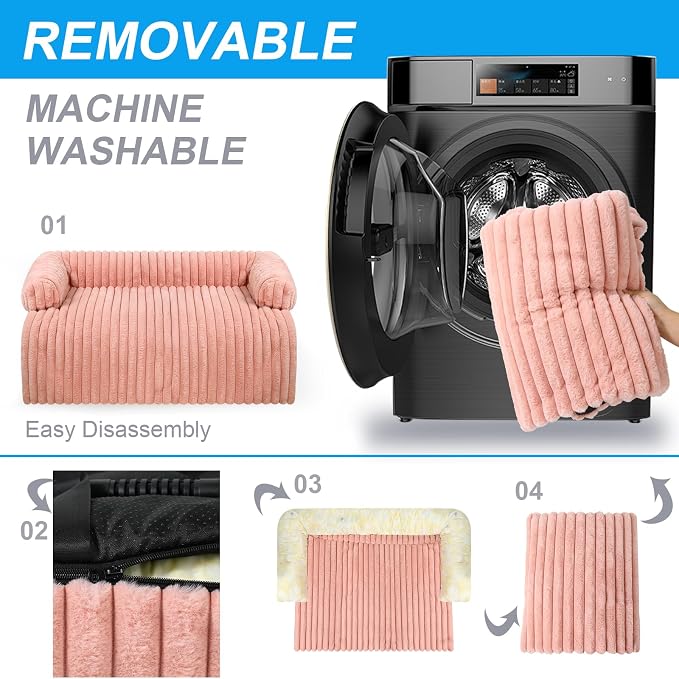Luxurious Dog Couch Bed, Dog Sofa Bed, Couch Protector For Dogs(Pink, XXL) | Dog Bed for Couch, Removable Couch Cover for Dogs Washable, Pet Bed Mats for Couch, Pet Couch Covers for Sofa