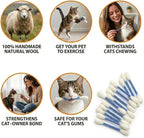 Glaciart One Swabs Cat Toys with Catnip - 6 Pk | Durable for Chew, Cute Cat Toys Interactive Kitty for Boredom, Exercise, & Play | Filled w/Organic Catnip for Anxiety & as Digestive Aid | Gift Idea