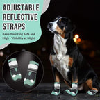 SlowTon Dog Shoes for Large Small Medium Dogs - Breathable Dog Boots for Summer Hot Pavement, Paw Protector for Outdoor Walking Winter Snow, Anti-Slip Rubber Dog Booties for Hardwood Floor (GY, 7)